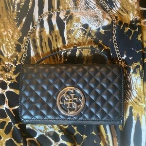 Guess black quilted crossbody